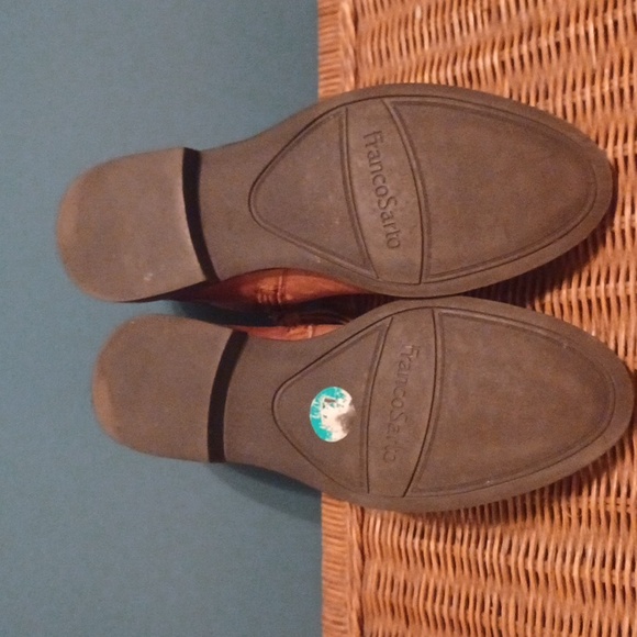 Franco Sarto Hyla Leather Booties Side Zipper and Back Pull Tab Brown Size 8M - Picture 3 of 7